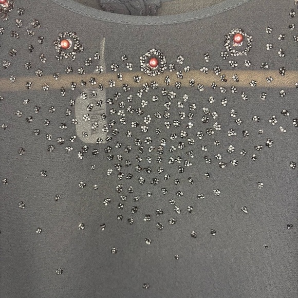 VINTAGE NEIMAN MARCUS Women’s Sheer‎ Black Long Sleeve Peplum Beaded Blouse Sz 4 - Picture 16 of 16